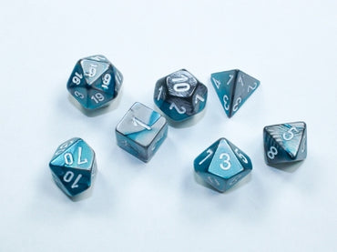 Gemini - Mini-hedral - Steel-Teal w/White - 7-Die Set