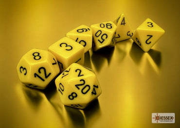 Opaque - Yellow w/Black - Polyhedral 7-Dice Set