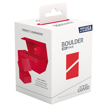 Ultimate Guard: Deck Case Boulder - 100+ Solid Red