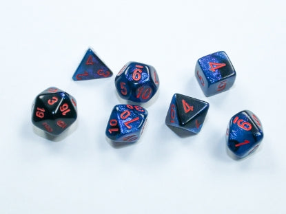 Gemini - Mini-hedral - Black-Starlight w/Red - 7-Die Set