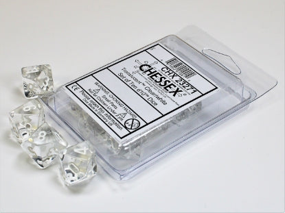 Translucent - Clear w/White - Set of Ten d10s