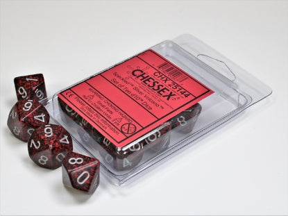 Speckled - Silver Volcano - Set of Ten d10s