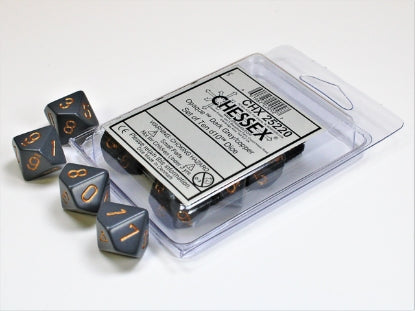 Opaque - Dark Grey w/Copper - Set of Ten d10s