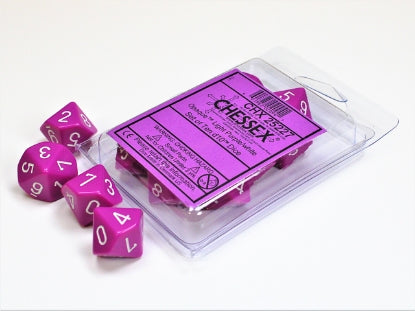 Opaque - Light Purple w/White - Set of Ten d10s