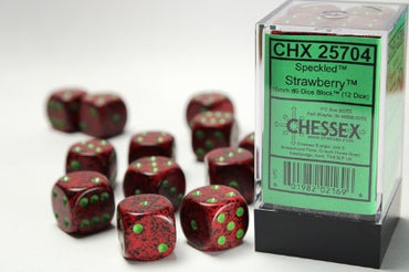 Speckled - Strawberry - 16mm d6 Dice Block (12 dice)