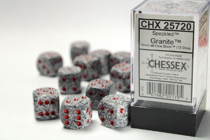 Speckled - Granite - 16mm d6 Dice Block (12 dice)