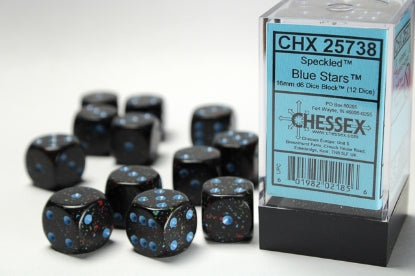 Speckled - Blue Stars - 16mm d6 Dice Block (12 dice)