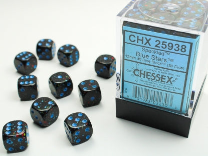 Speckled - Blue Stars - 12mm d6 Dice Block (36 dice)
