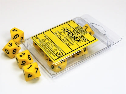 Opaque - Yellow w/Black - Set of Ten d10s