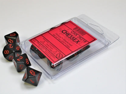 Opaque - Black w/Red - Set of Ten d10s