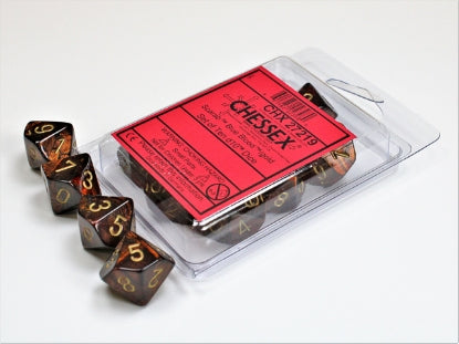 Scarab - Blue Blood w/Gold - Set of Ten d10s