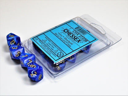 Vortex - Blue w/Gold - Set of Ten d10s
