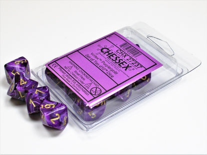 Vortex - Purple w/Gold - Set of Ten d10s