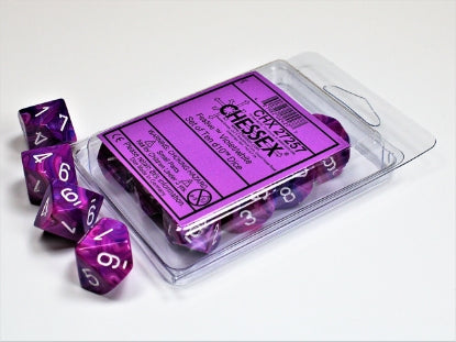 Festive - Violet w/White - Set of Ten d10s