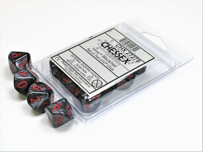 Velvet - Black w/Red - Set of Ten d10s