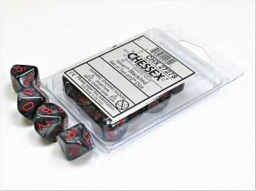 Velvet - Black w/Red - Set of Ten d10s