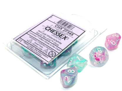 Nebula - Wisteria w/White Luminary - Set of Ten d10s