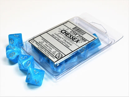 Luminary - Sky Blue w/Silver - Set of Ten d10s