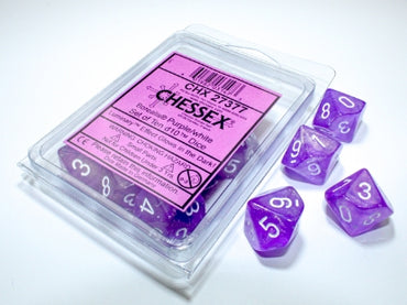 Borealis - Purple w/White Luminary - Set of Ten d10s