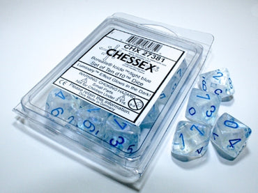 Borealis - Icicle w/Light Blue - Set of Ten d10s