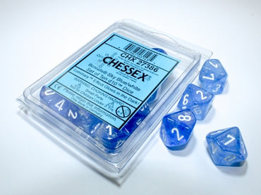Borealis - Sky Blue w/White Luminary - Set of Ten d10s