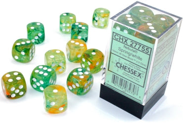 Nebula - Spring w/White Luminary - 16mm d6 Dice Block (12 dice)