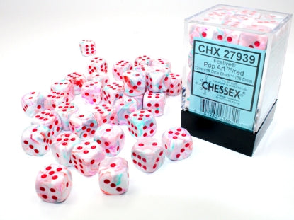 Festive - Pop Art w/Red - 12mm d6 Dice Block (36 dice)