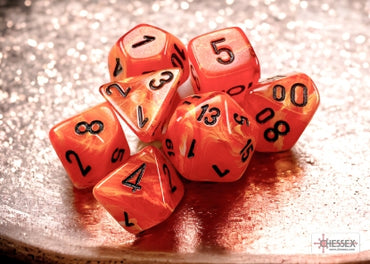 Vortex - Mini-Hedral - Orange w/Black - 7-Dice Set