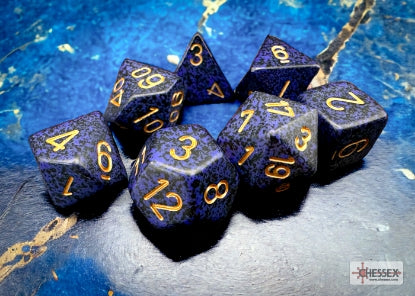 Speckled - Golden Cobalt - Polyhedral 7-Dice Set