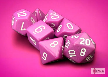 Opaque - Lt Purple w/White - Polyhedral 7-Dice Set