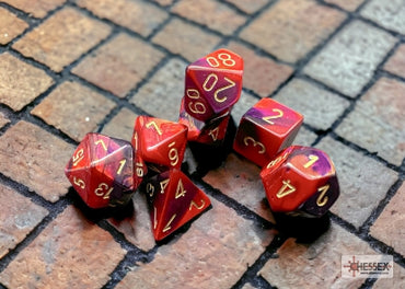 Gemini - Purple-Red w/Gold - Polyhedral 7-Die Set