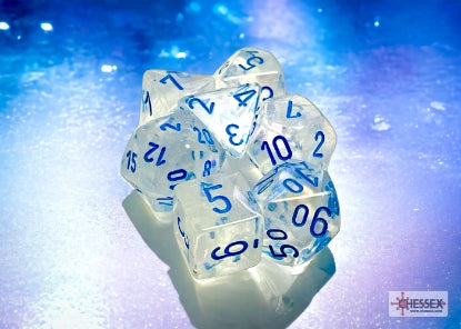 Borealis - Icicle w/Light Blue Luminary - Polyhedral 7-Dice Set