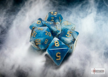 Phantom - Teal w/Gold - Polyhedral 7-Die Set