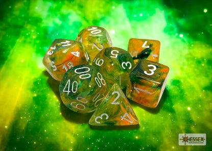 Nebula - Spring w/White Luminary - Polyhedral 7-Dice Set
