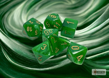 Vortex - Green w/Gold - Polyhedral 7-Dice Set