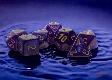 Mega-Hedral - 7 Die Set - Borealis Royal Purple/Gold