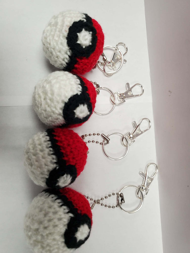 Pokeball Crochet Keychain