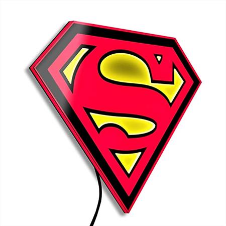 DC Comics Superman Justice League Illumin House Of El Crest Shield Led Neon Style Superhero Logo Wall Light Hangable Lamp (Large)