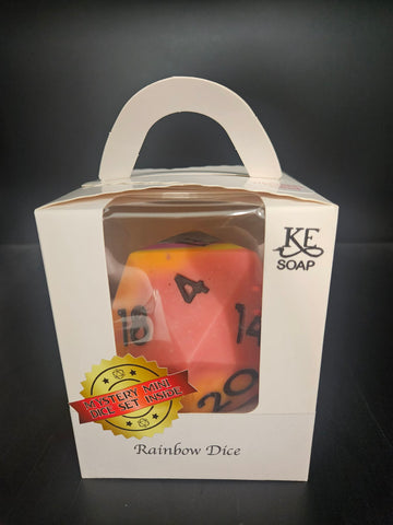 Big D20 Soap Dice: Rainbow Dice