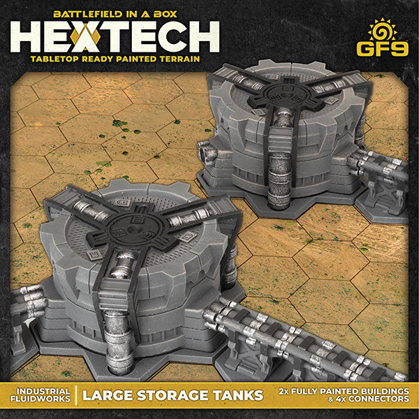 Battlefield in a Box: Hextech Terrain- Wave 11- Industrial Fluidworks- Large Storage Tanks (x2)