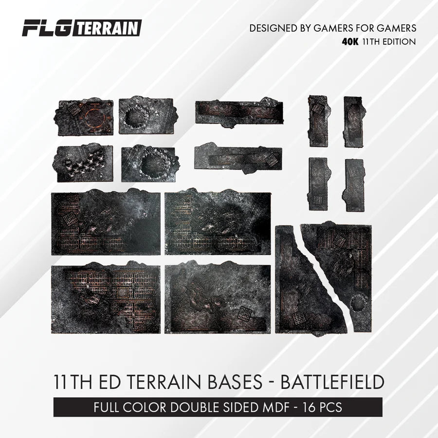 FLG Terrain: 11th Full Color Terrain Bases - Battlefield