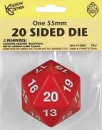 Koplow Red d20 55MM Spin Down Die