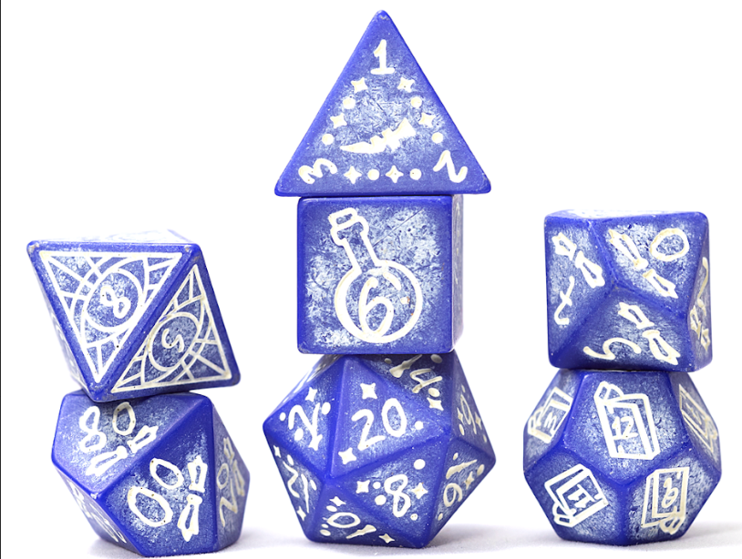 Sirus Dice - 7 Die Set Illusory Stone - Purple Agate