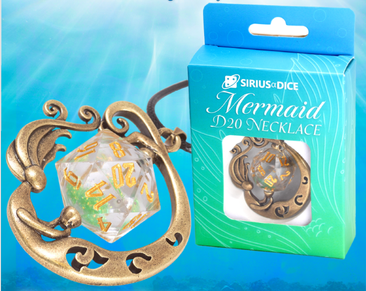 Sirus Dice - D20 Necklace - Mermaid