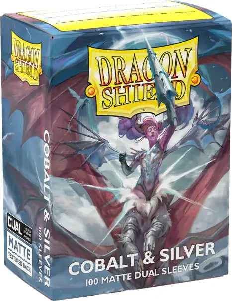 Dragon Shield Sleeves: Duel Matte Cobalt & Silver