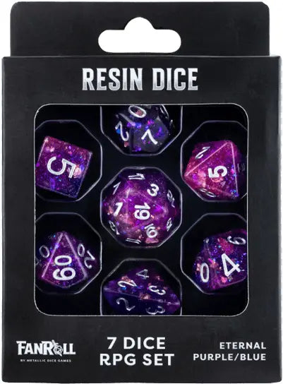 FanRoll 7 Dice Set 16mm "Greatest Hits" Eternal Purple/Blue