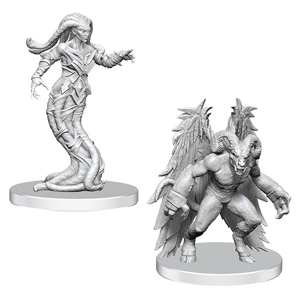 Pathfinder Battles Deep Cuts Miniatures: Unpainted Minis- Wave 27- Gylou (Handmaiden Devil) & Ferrugon (Rust Devil)