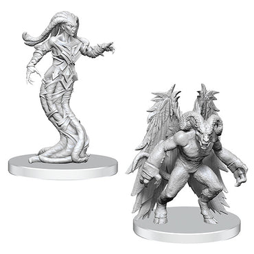 Pathfinder Battles Deep Cuts Miniatures: Unpainted Minis- Wave 27- Gylou (Handmaiden Devil) & Ferrugon (Rust Devil)