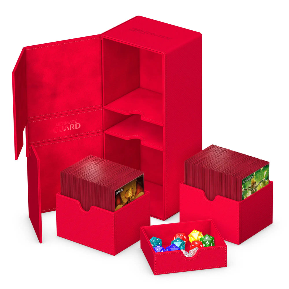 Ultimate Gaurd: Deck Case - Flip Tray 266+ - Mono-Color Red