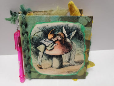Fairy Journal, Green yarn, Pink Pen
